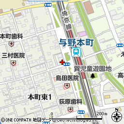 ファミリーマートあすまや与野本町駅前店周辺の地図