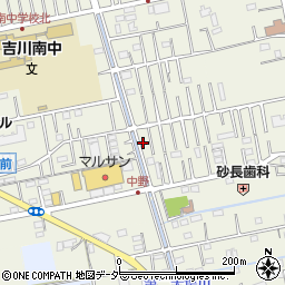 埼玉県吉川市中野114-4周辺の地図