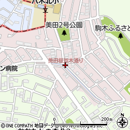 美田桜並木通り周辺の地図