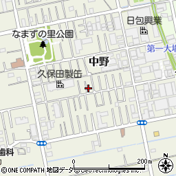 埼玉県吉川市中野159-6周辺の地図
