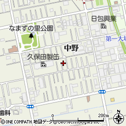 埼玉県吉川市中野159-3周辺の地図