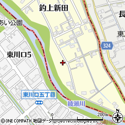 釣上新田南自治会集会所周辺の地図