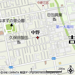 埼玉県吉川市中野353-7周辺の地図