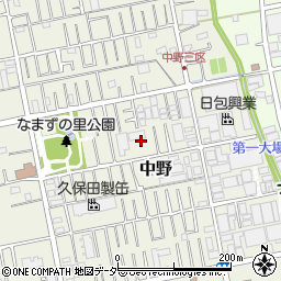 埼玉県吉川市中野周辺の地図