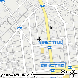 埼玉県越谷市瓦曽根周辺の地図