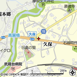 埼玉県日高市久保周辺の地図