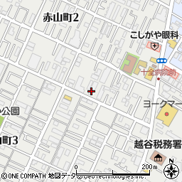 埼玉県越谷市赤山町周辺の地図