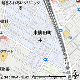 埼玉県越谷市東柳田町周辺の地図