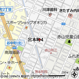 埼玉県越谷市宮本町4丁目周辺の地図