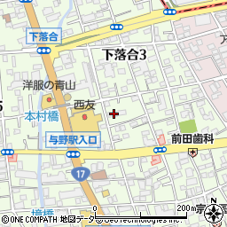 埼玉県さいたま市中央区下落合3丁目6-4周辺の地図