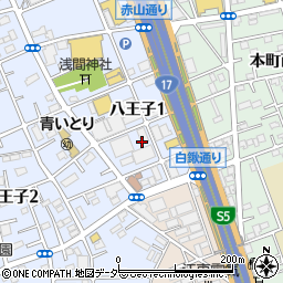 埼玉県さいたま市中央区八王子1丁目周辺の地図
