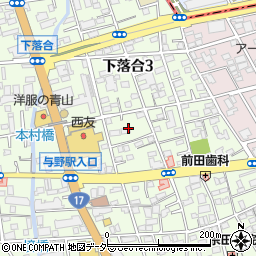 埼玉県さいたま市中央区下落合3丁目6周辺の地図