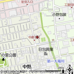 埼玉県吉川市中野281-5周辺の地図