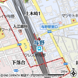 与野駅東口周辺の地図