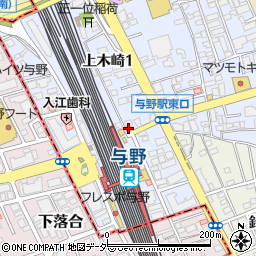 伝説のすた丼屋 与野駅前店周辺の地図