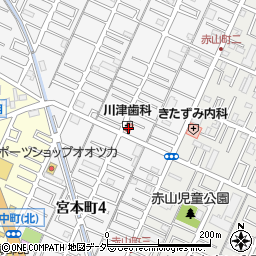 川津歯科医院周辺の地図