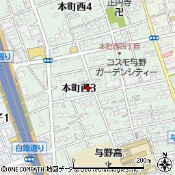 埼玉県さいたま市中央区本町西周辺の地図