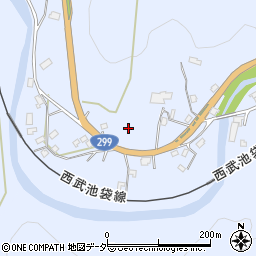 埼玉県飯能市白子周辺の地図