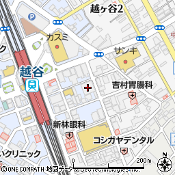 越谷駅東口自転車駐車場周辺の地図