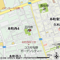 梅香山薫條院　正圓寺周辺の地図