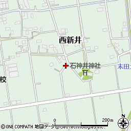 埼玉県越谷市西新井周辺の地図