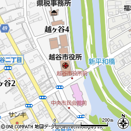 〒343-0000 埼玉県越谷市（以下に掲載がない場合）の地図