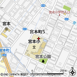埼玉県越谷市宮本町5丁目周辺の地図