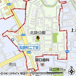 北袋公園周辺の地図