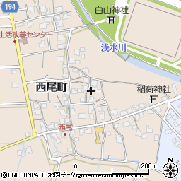 福井県越前市西尾町周辺の地図