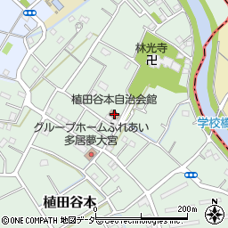 植田谷本自治会館周辺の地図