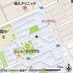 埼玉県吉川市吉川団地周辺の地図