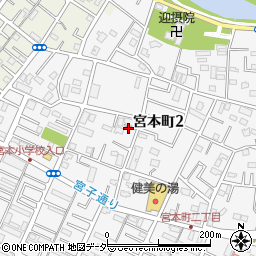 埼玉県越谷市宮本町2丁目周辺の地図