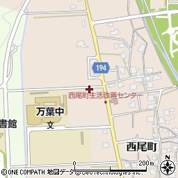 西尾鯖江停車場線周辺の地図