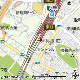茨城県取手市中央町周辺の地図