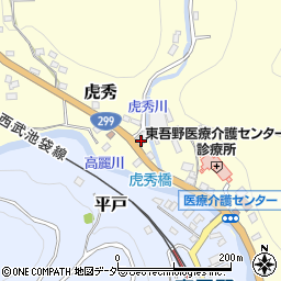 埼玉県飯能市虎秀554周辺の地図