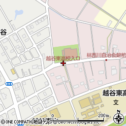 越谷東高校入ロ周辺の地図