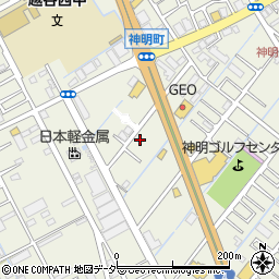 埼玉県越谷市神明町周辺の地図