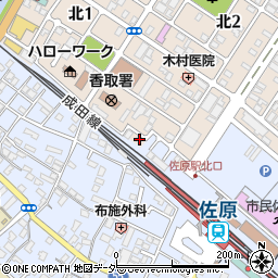 千葉県香取市北2丁目2-2周辺の地図