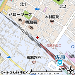 千葉県香取市北2丁目2周辺の地図