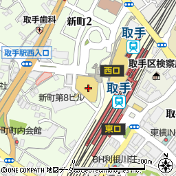西友取手駅前店周辺の地図
