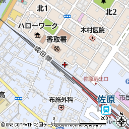 千葉県香取市北2丁目2-1周辺の地図