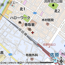 千葉県　警察本部香取警察署周辺の地図