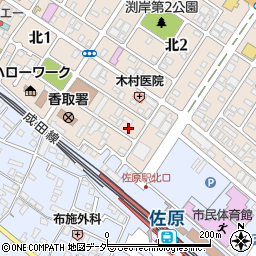千葉県香取市北2丁目3-14周辺の地図