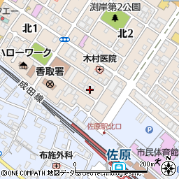 千葉県香取市北2丁目3-7周辺の地図