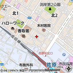 千葉県香取市北2丁目3-9周辺の地図