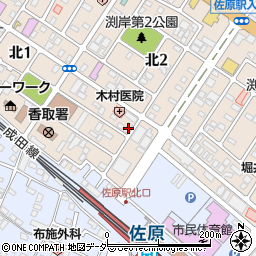 千葉県香取市北2丁目4-16周辺の地図