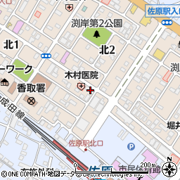 千葉県香取市北2丁目4-5周辺の地図