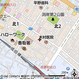 千葉県香取市北2丁目4周辺の地図