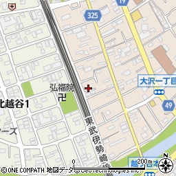 埼玉県越谷市大沢1丁目6周辺の地図