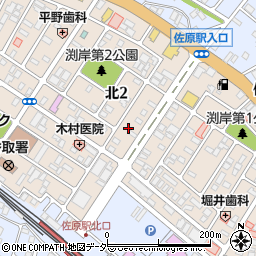 千葉県香取市北2丁目12-24周辺の地図